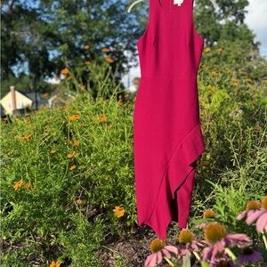 Cinq à Sept Magenta Asymmetric Sheath Dress - Size 00